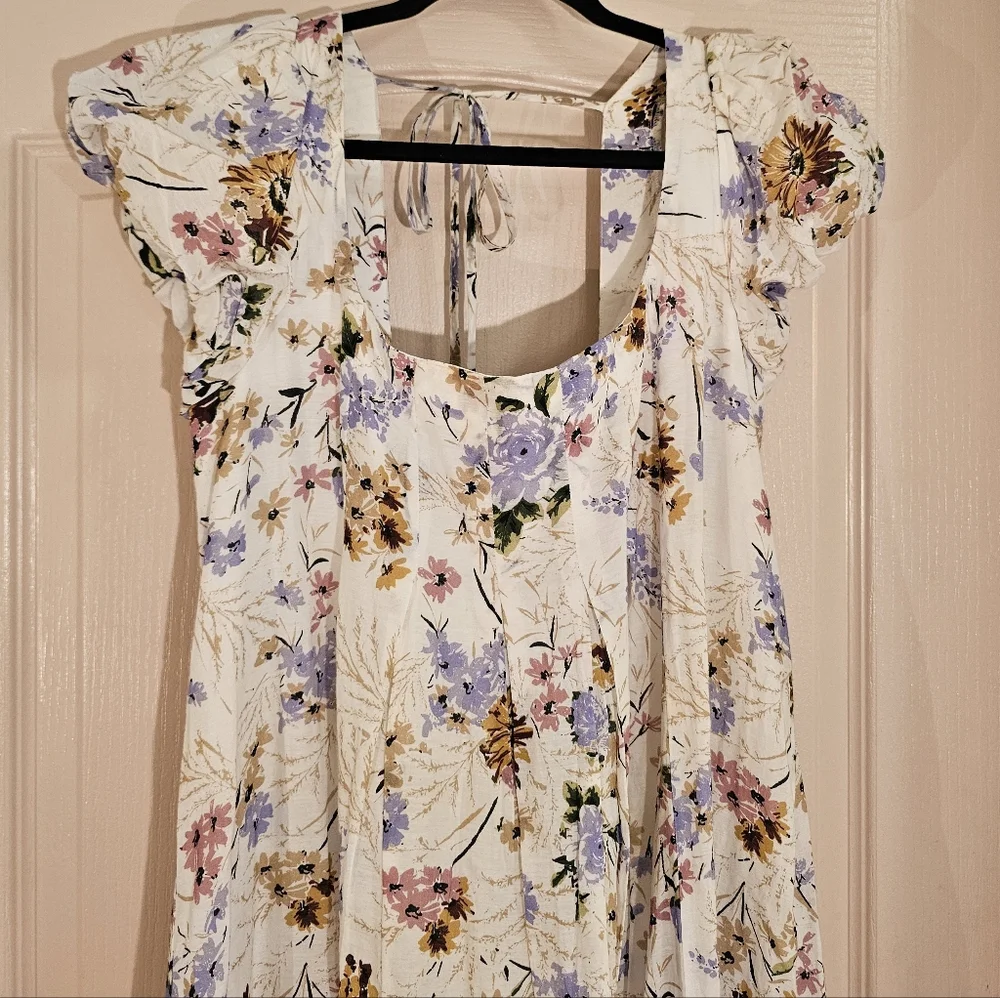 Anthropologie Cottagecore Floral Ruffle Midi Dress M - Picture 3 of 6